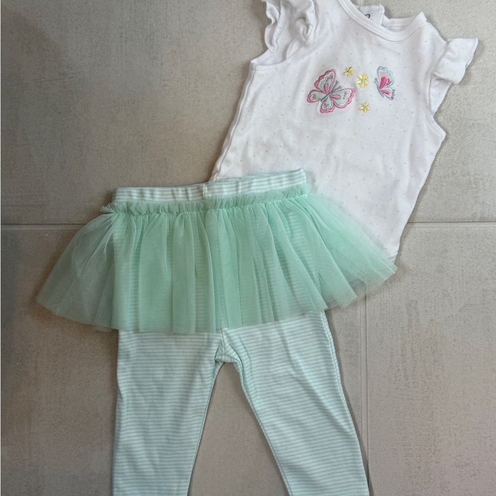 Little Me White Butterfly Top